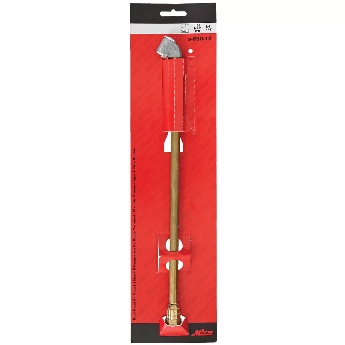 Milton 1/4 In. FNPT 150 psi 12 In. L Dual Head Extended Reach Air Chuck - photo 2