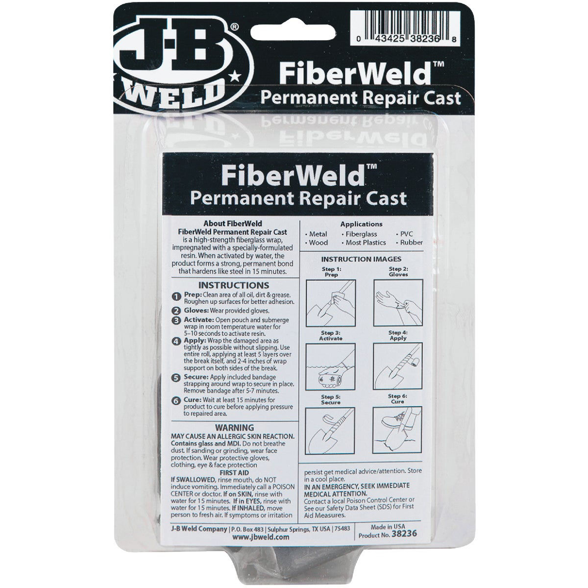 J-B Weld FiberWeld Permanent Repair Cast 2 In. x 36 In. Black ...