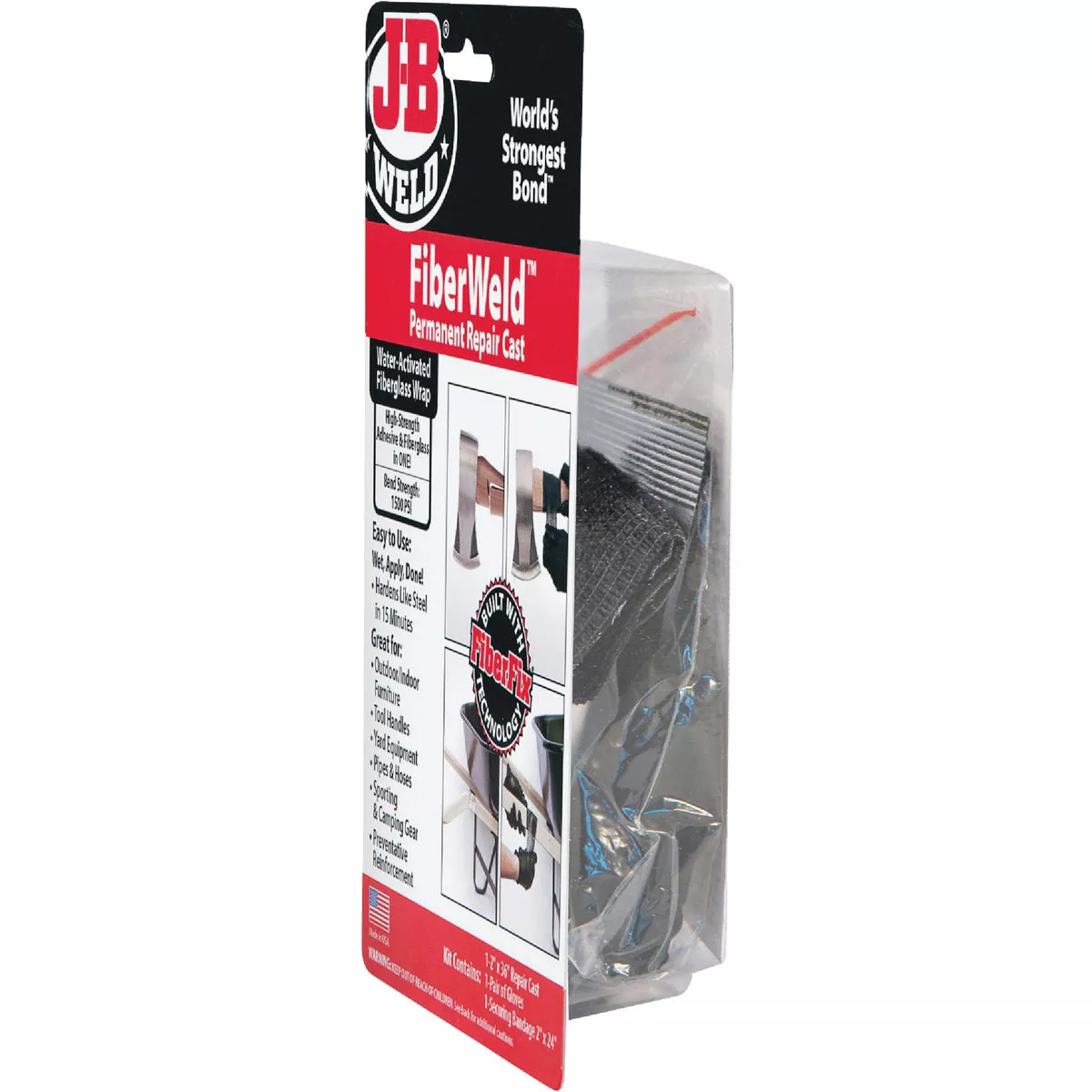 J-B Weld FiberWeld Permanent Repair Cast 2 In. x 36 In. Black Fiberglass Wrap - photo 6