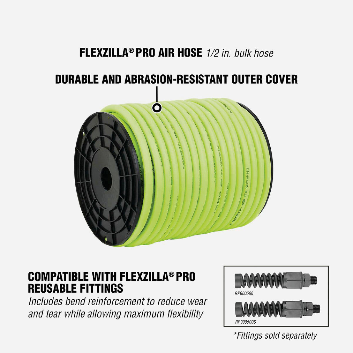 Flexzilla Pro 1/2 In. x 250 Ft. Polymer-Blend Bulk Air Hose