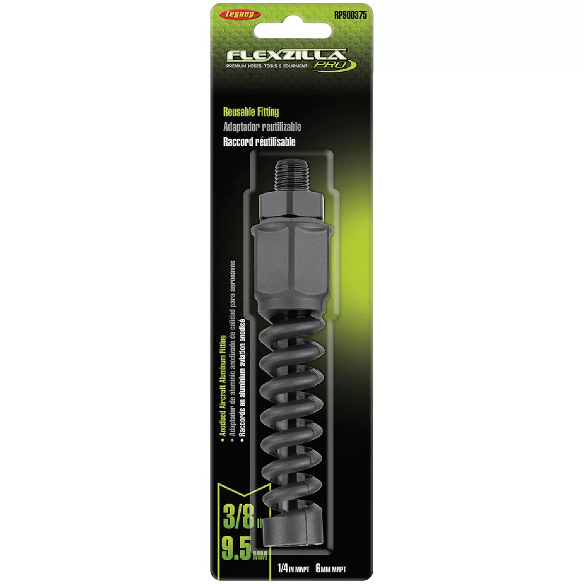 Flexzilla Pro 3/8 In. Barb 1/4 In. MNPT Reusable Air Hose End - photo 2