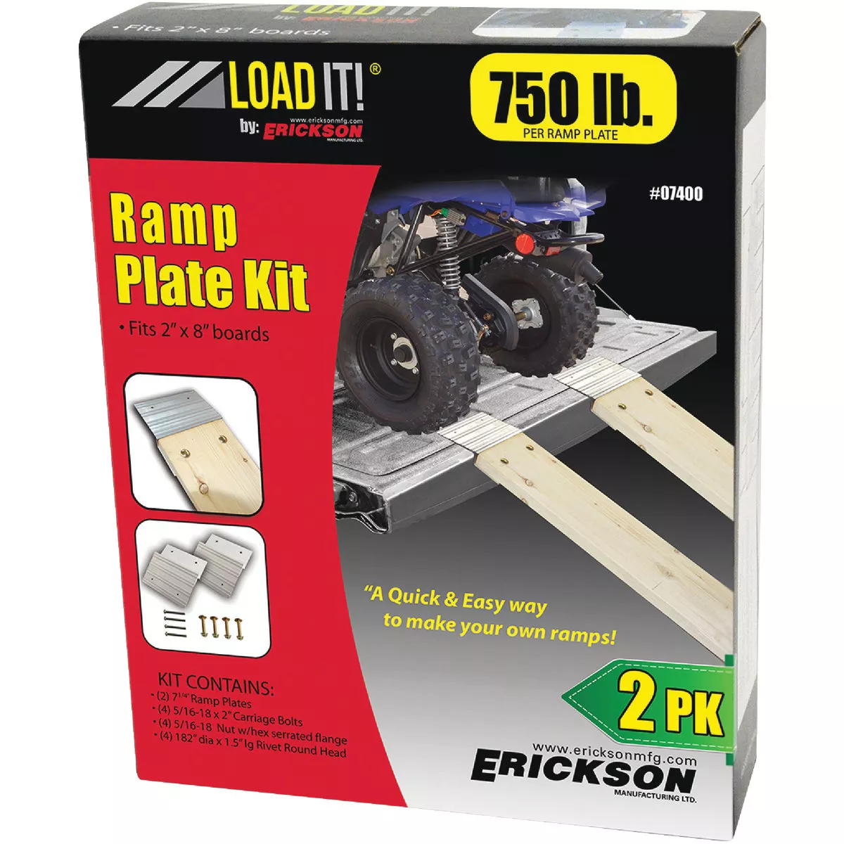 Erickson 750 Lb. Capacity Aluminum Ramp Kit (2-Pack) - photo 2