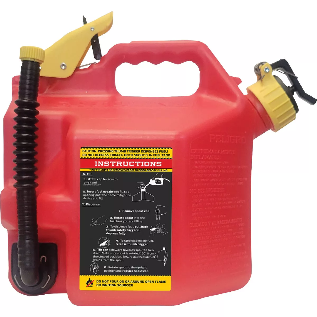 SureCan 2+ Gal. Plastic Gasoline Fuel Can, Red - photo 4