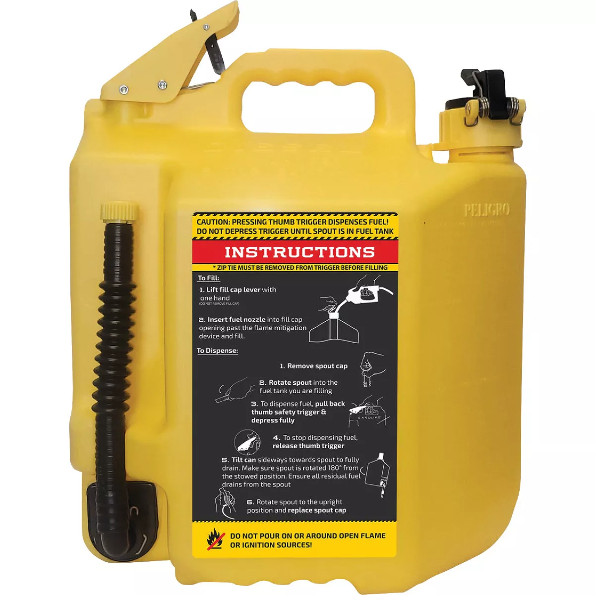 SureCan 5 Gal. Plastic Diesel Safety Fuel Can, Yellow - photo 5