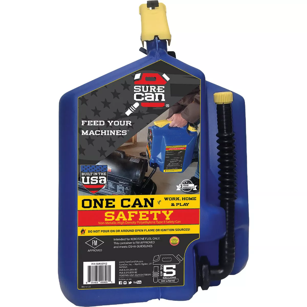 SureCan 5 Gal. Plastic Kerosene Safety Can, Blue - photo 2