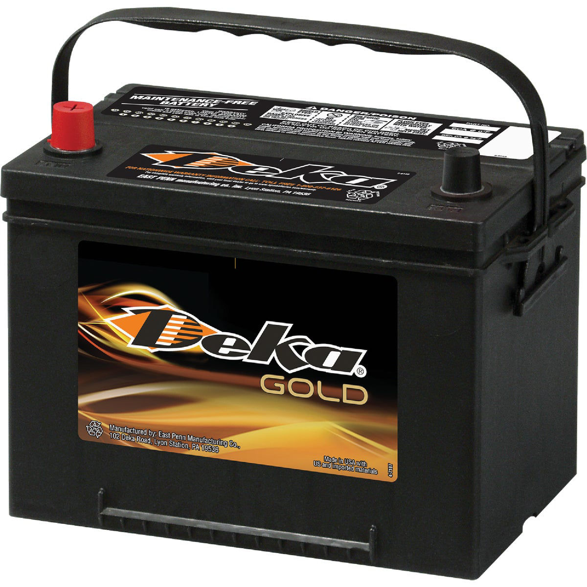 Deka Gold 12-Volt 690 CCA Automotive Battery, Top Post Left Front