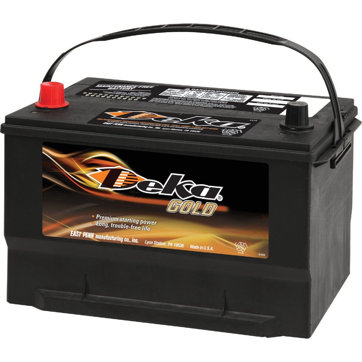 Deka Gold 12-Volt 850 CCA Automotive Battery, Top Post Left Front Positive  Terminal