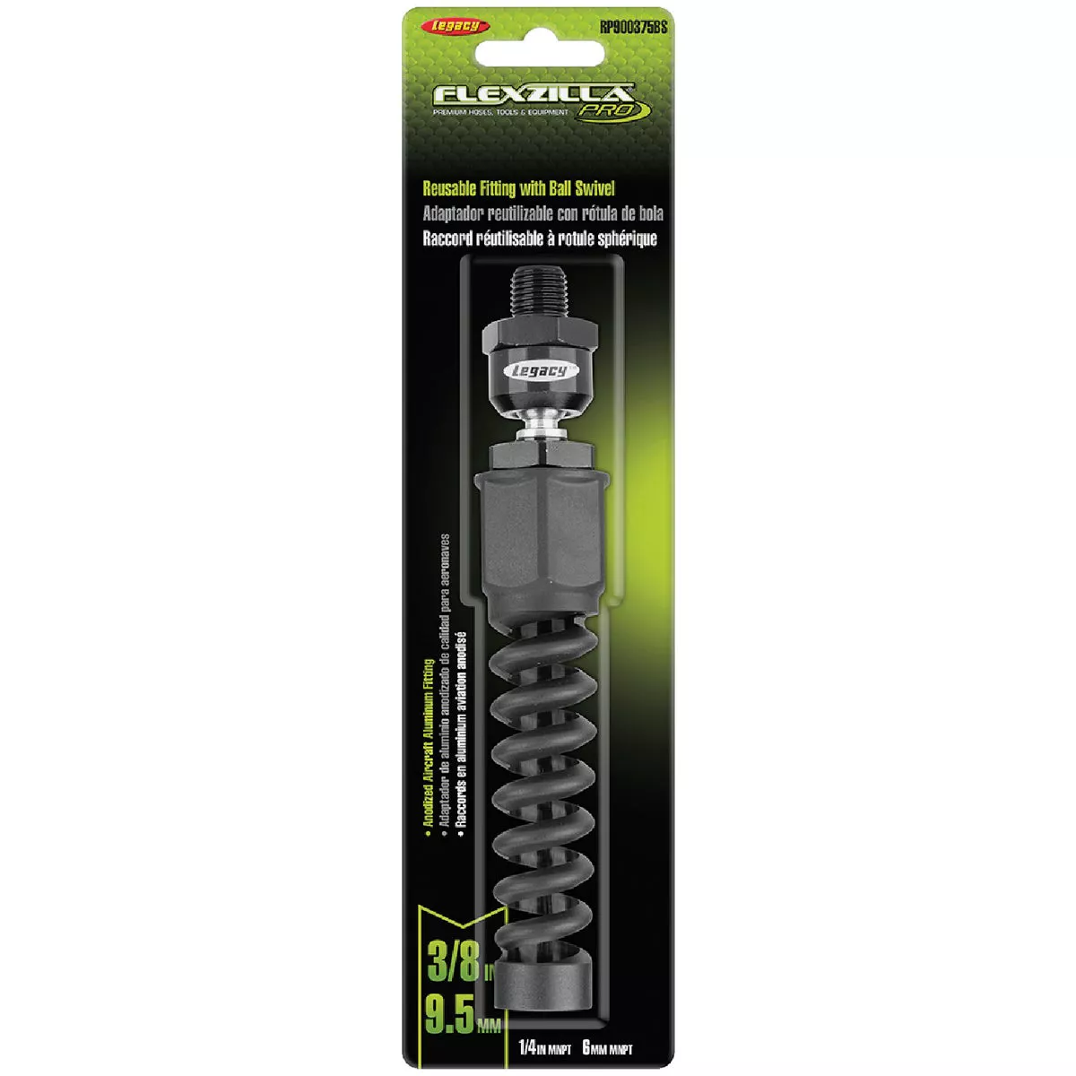 Flexzilla Pro 3/8 In. Barb Reusable Air Hose End with Ball Swivel - photo 5
