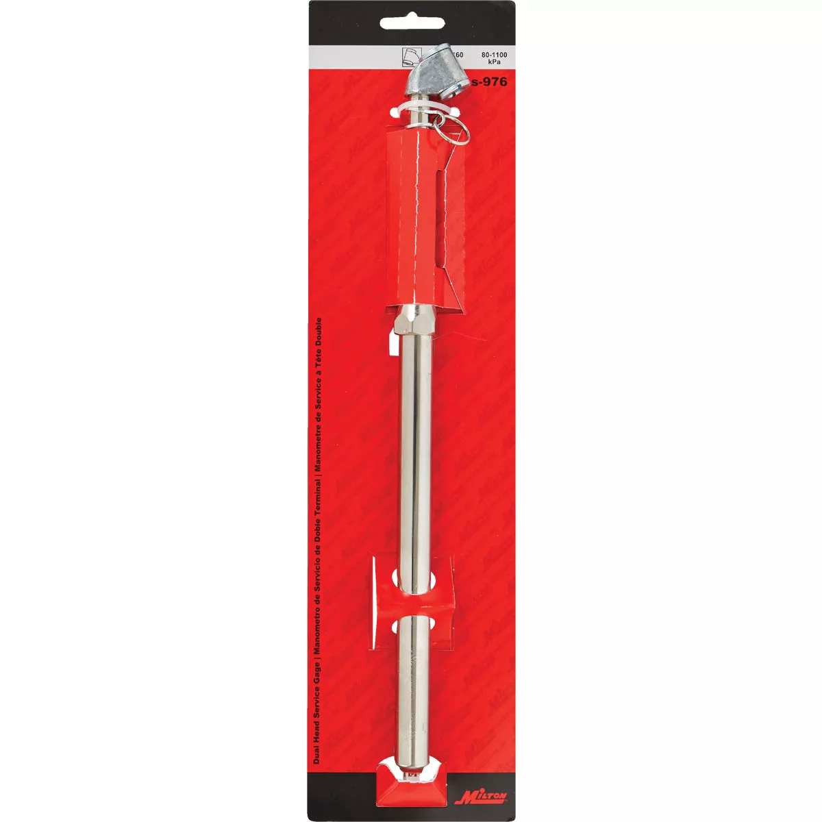 Milton 160 psi Nickel-Plated Dual Head Chuck Service Tire Gauge - photo 2