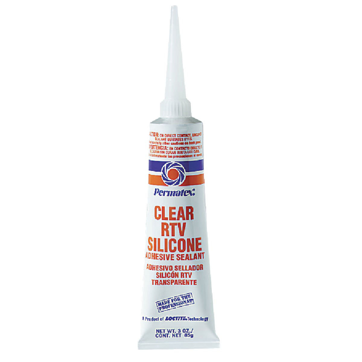 PERMATEX® Clear RTV Silicone Adhesive Sealant - 3 oz Tube at