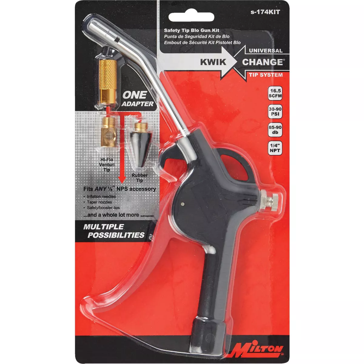 Milton Kwik Change 1/4 In. NPT Blow Gun Kit - photo 2