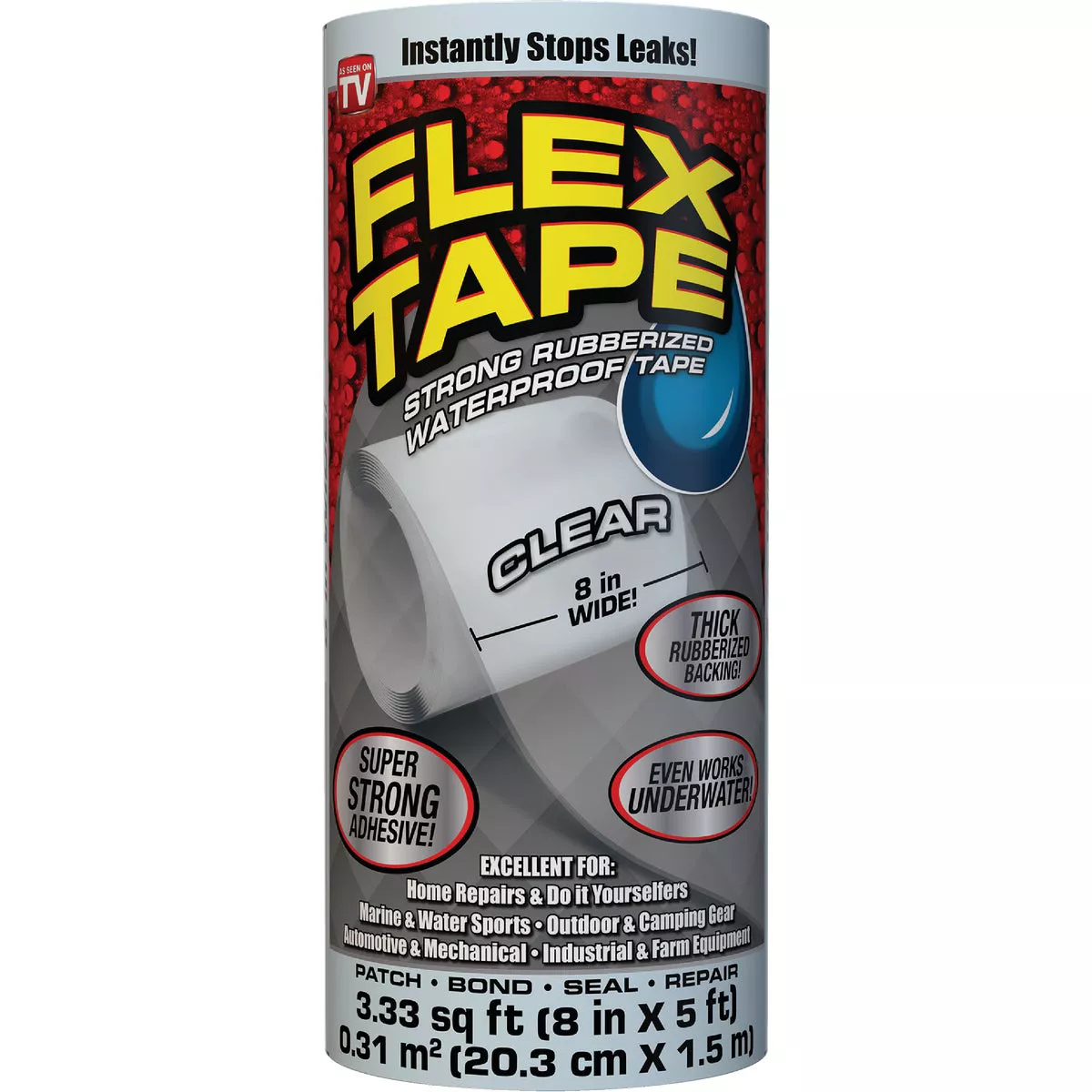 Flex Tape 8 In. x 5 Ft. Repair Tape, Clear