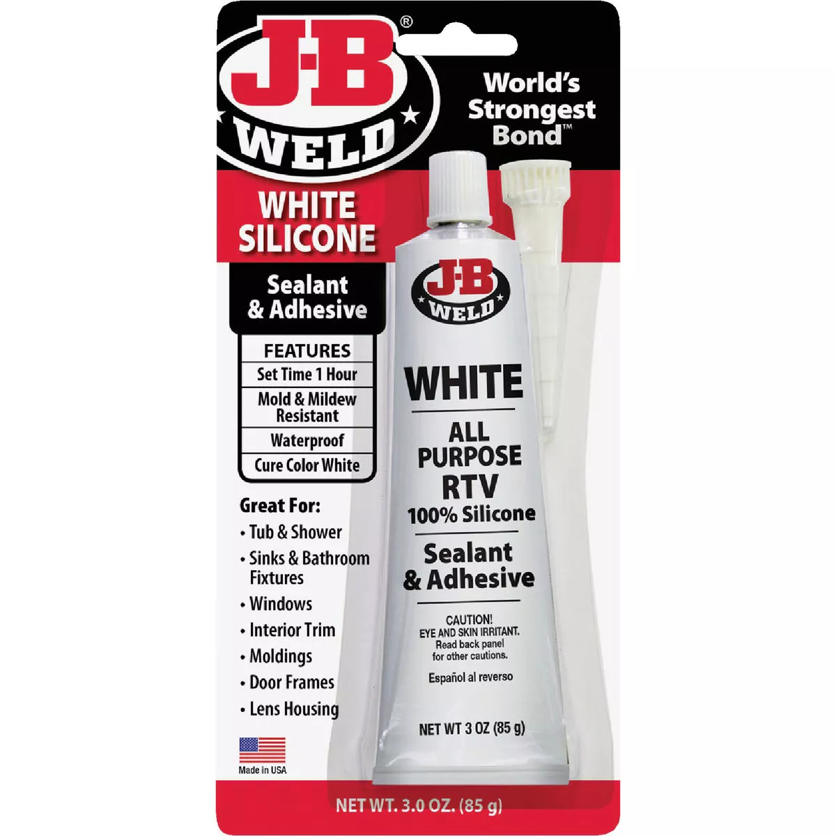 J-B Weld 3 Oz. White All-Purpose RTV Silicone Sealant & Adhesive