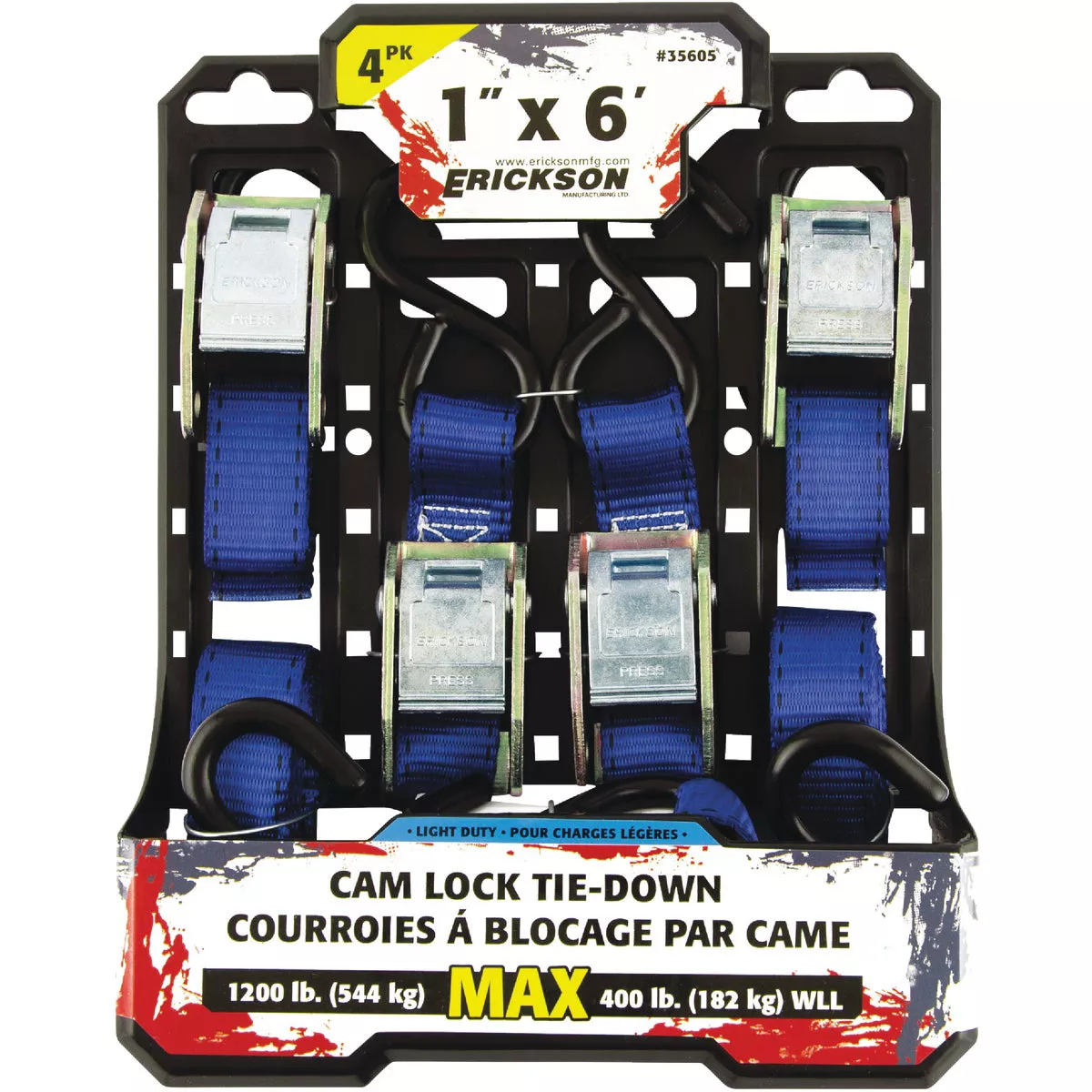 Erickson 1" x 6' Polyester Tie Down Strap (4-Pack) - photo 2
