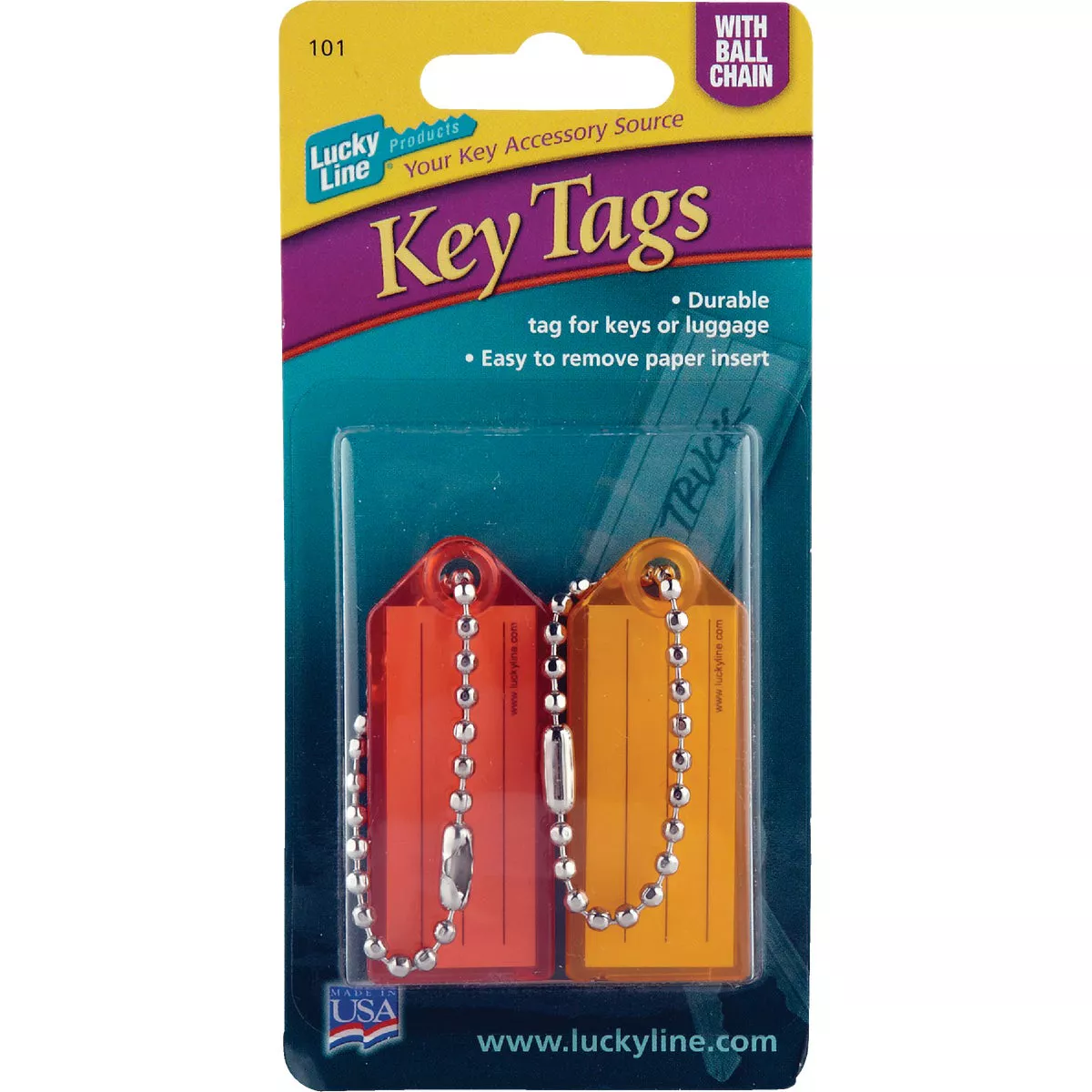 Lucky Line Transparent 2-1/4 In. I.D. Key Tag with Chain (2-Pack) - photo 2