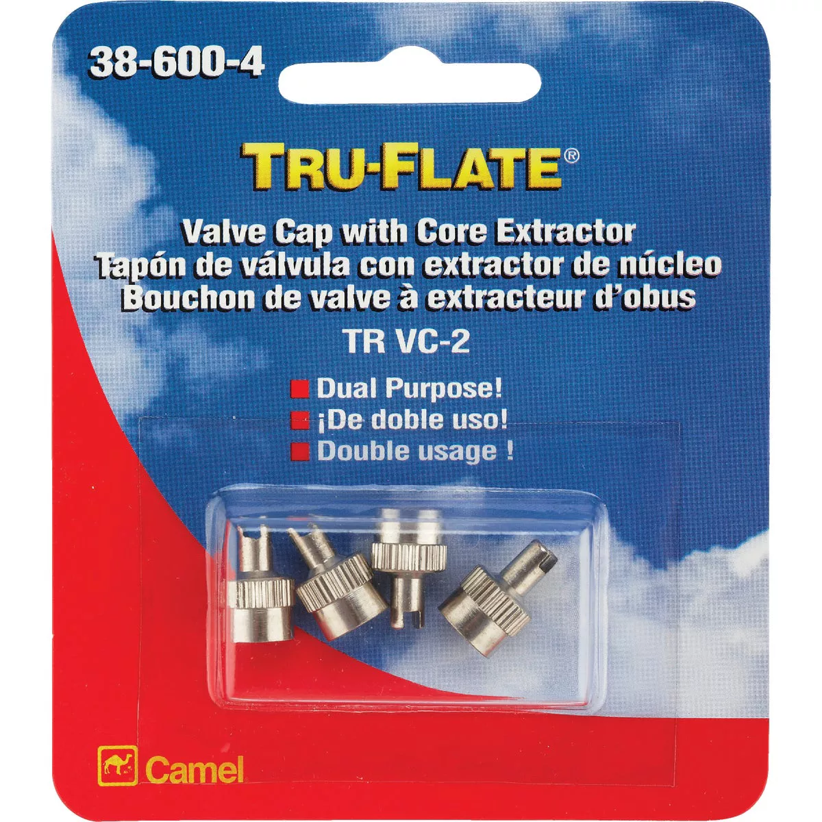 Tru-Flate Metal Screwdriver Type Tire Valve Cap (4-Pack) - photo 2