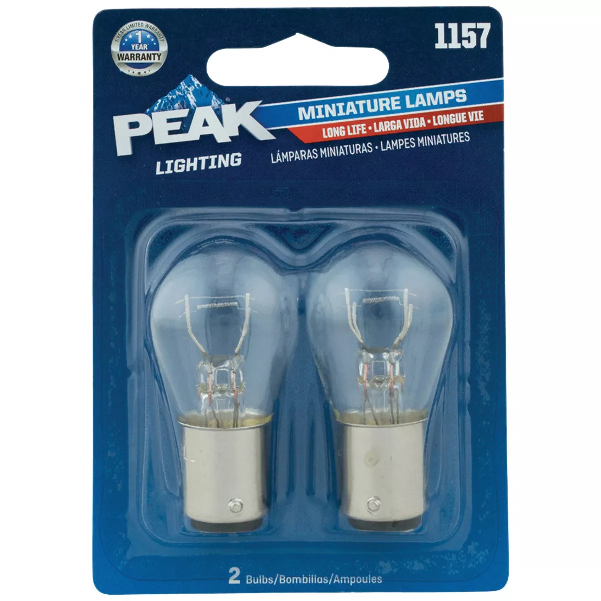 PEAK 1157 12.8/14V Mini Incandescent Automotive Bulb (2-Pack)
