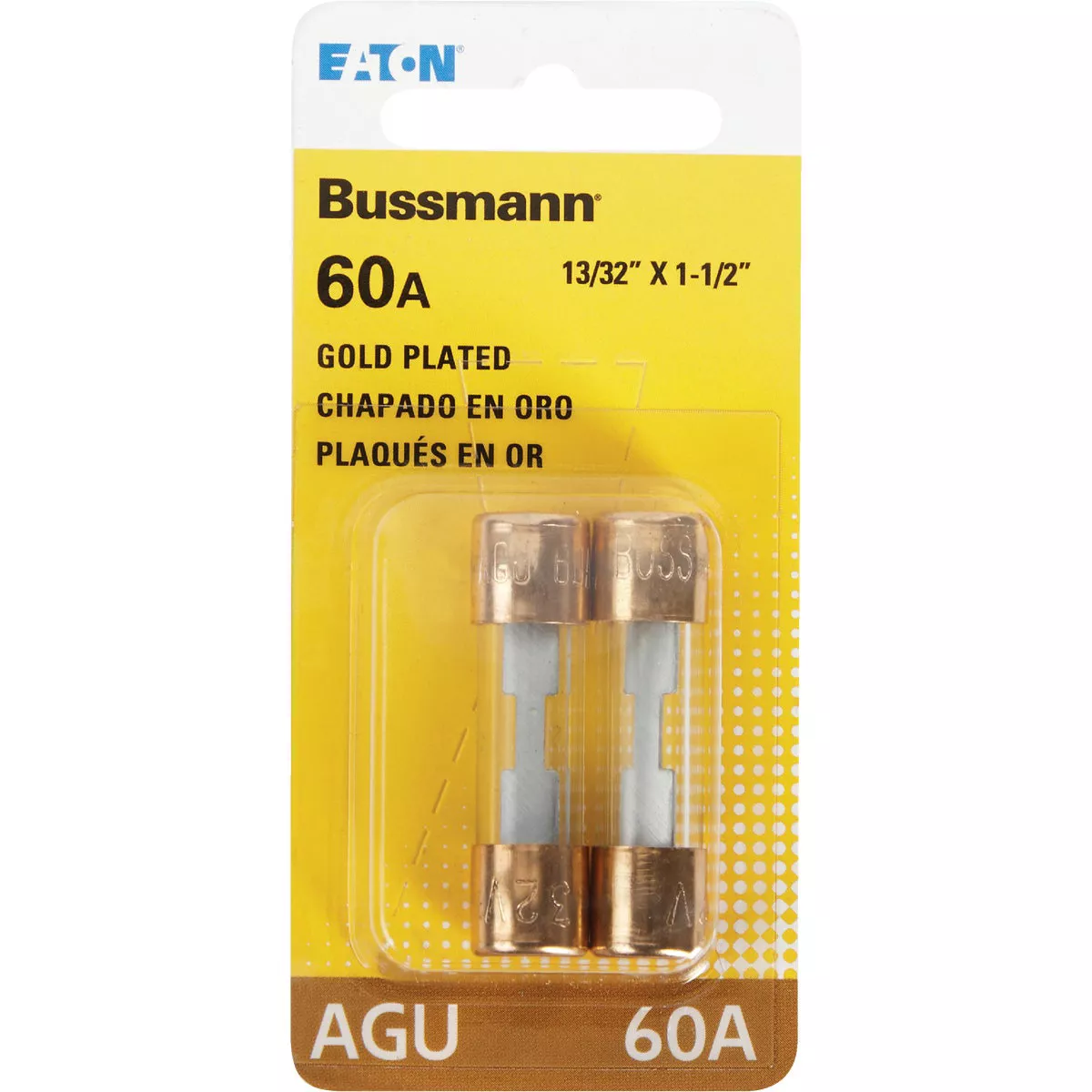 Bussmann 60-Amp AGU Glass Tube Automotive Fuse with Gold-Plated End Caps (2-Pack) - photo 2