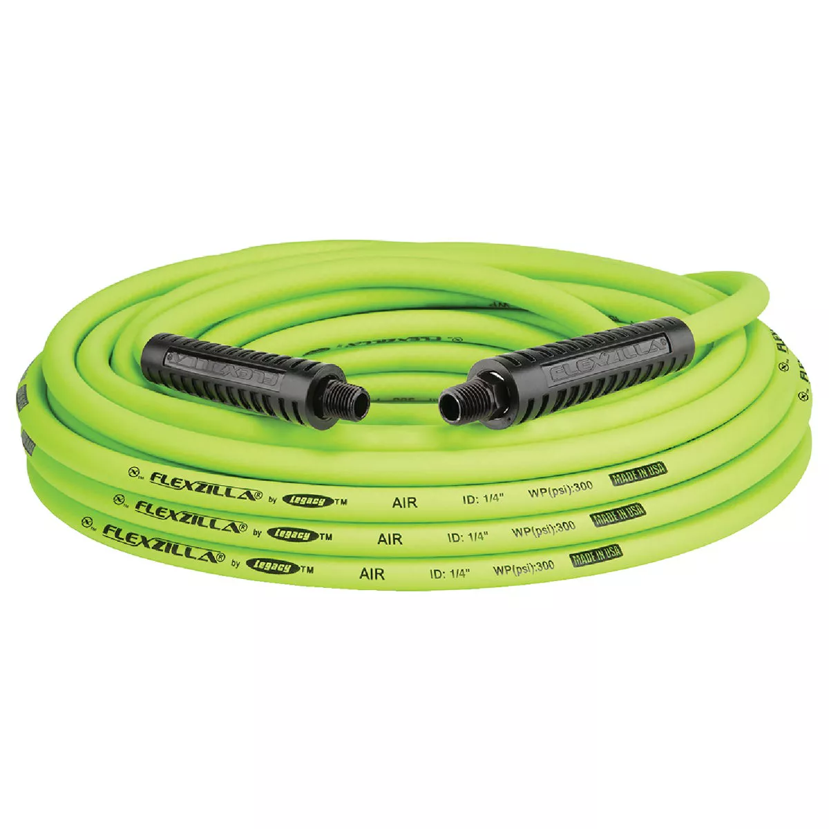 Flexzilla 1/4 In. x 50 Ft. Polymer-Blend Air Hose with 1/4 In. MNPT Fittings