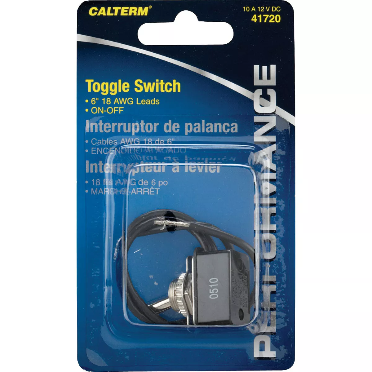 Calterm Pre-Wired Metal Wire Ends 10A Toggle Switch