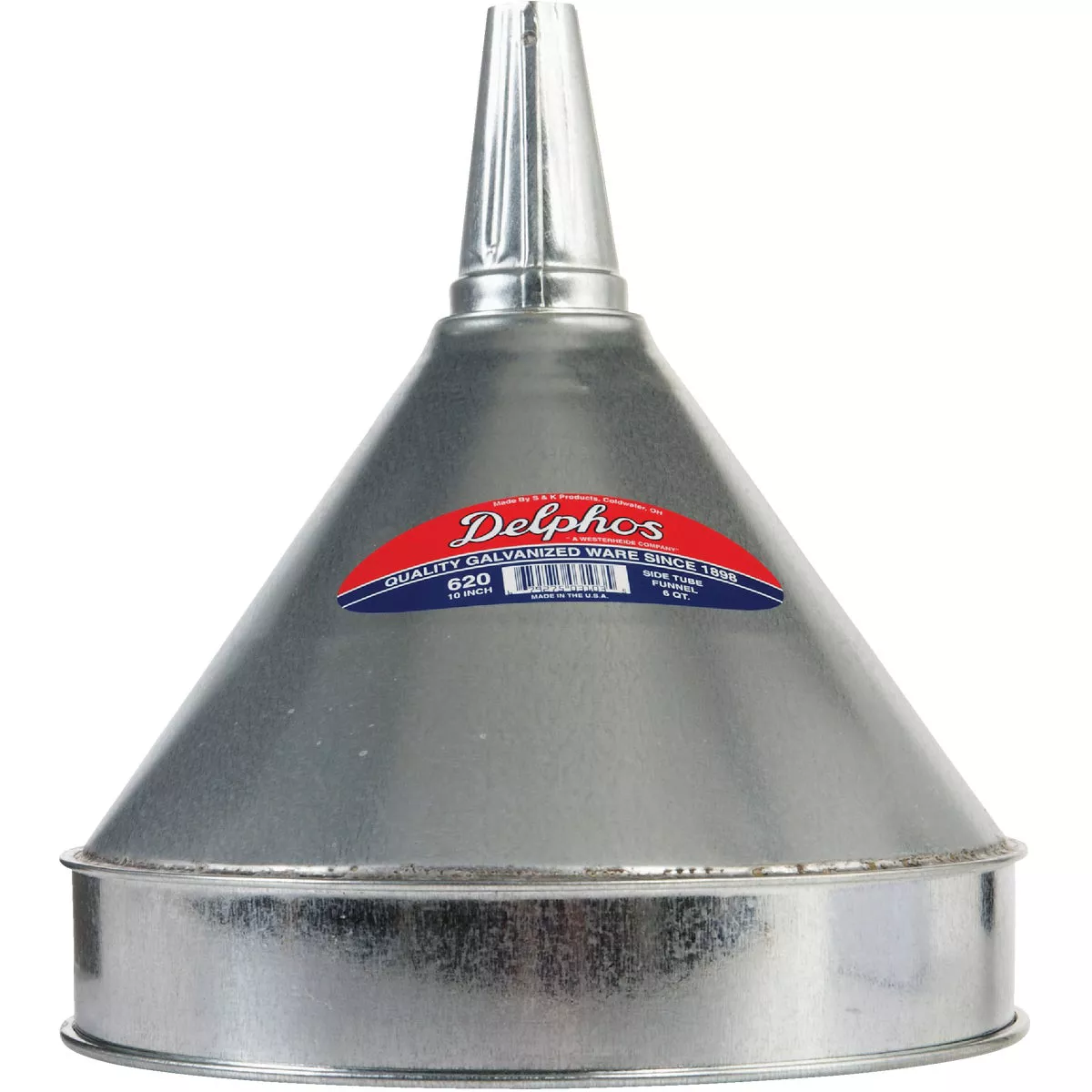 Delphos Heavy-Duty 6 Qt. Galvanized Steel Funnel with Side Spout - photo 2