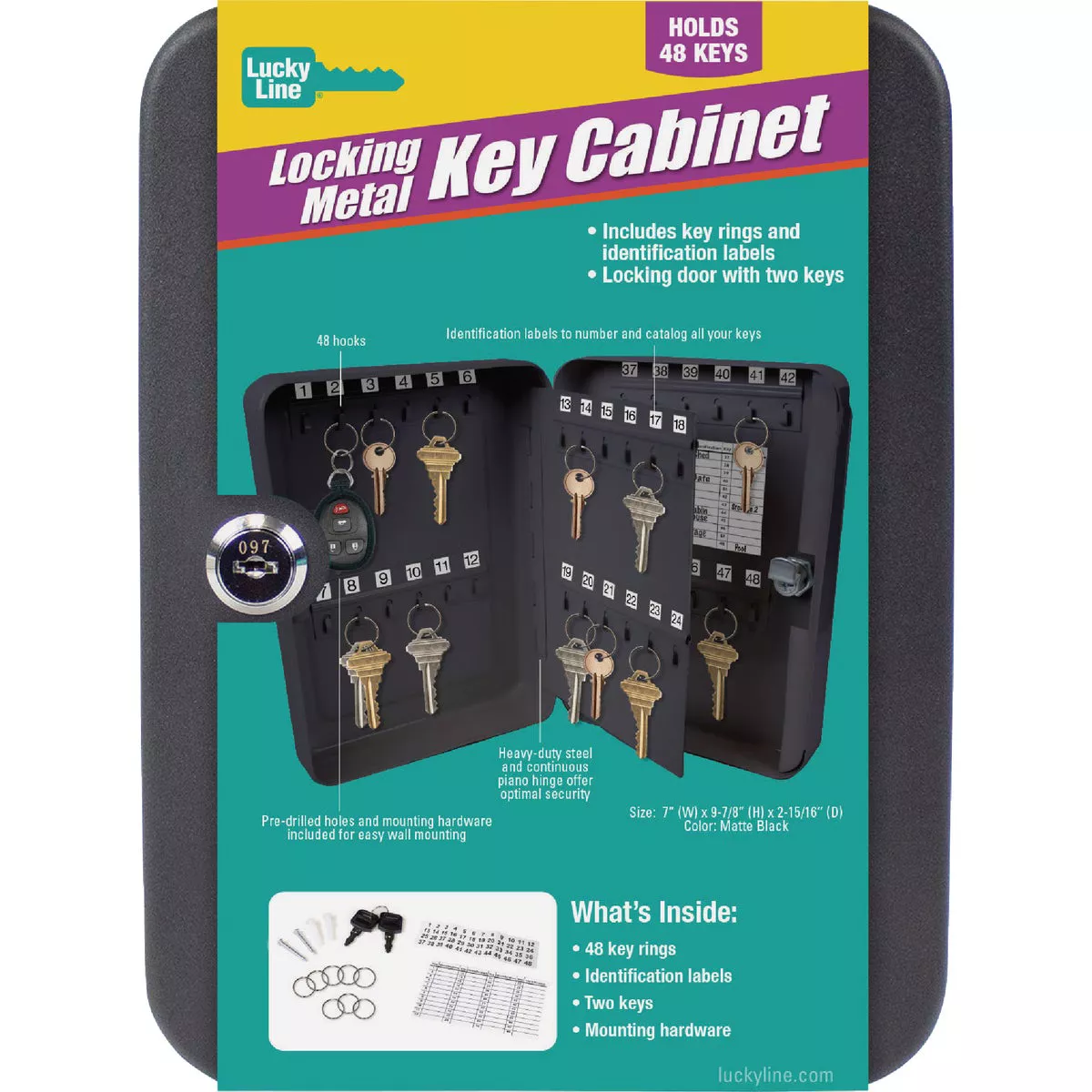 Lucky Line Metal Cabinet Key Hider (48-Hook) - photo 2