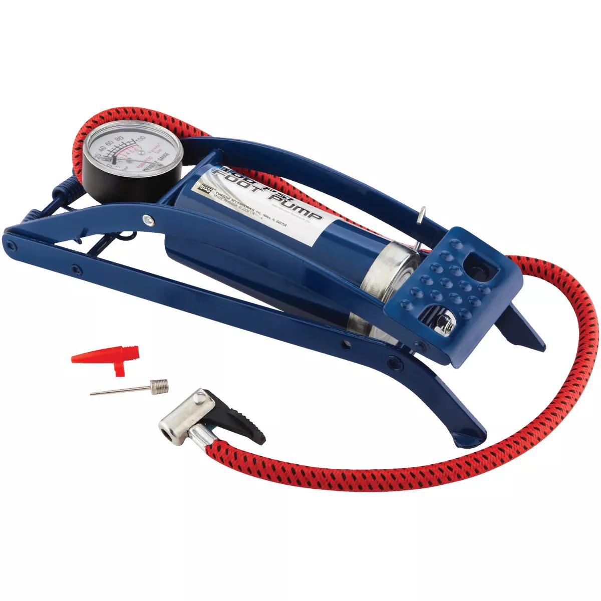 Custom Accessories 100 psi Steel Frame Deluxe Foot Pump