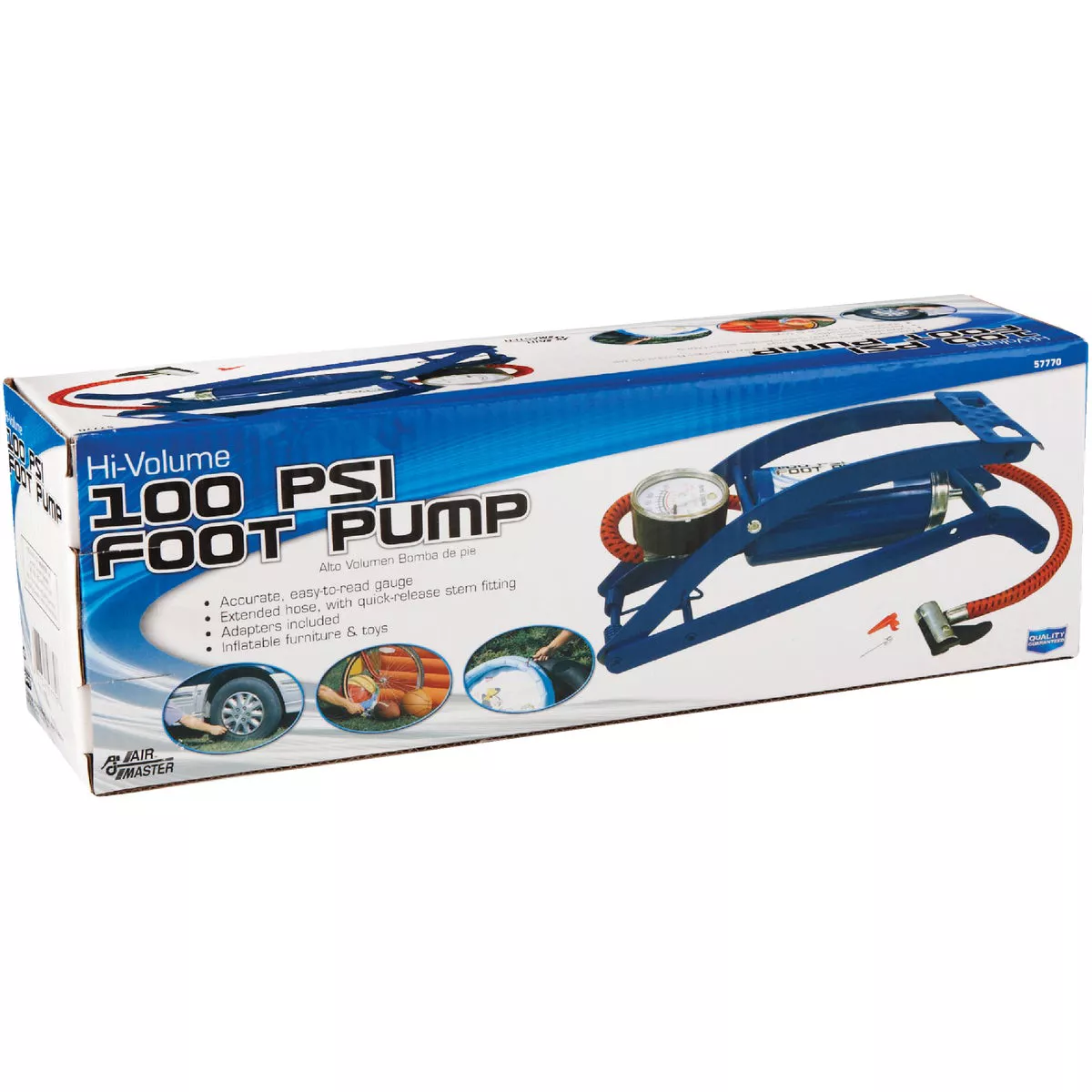 Custom Accessories 100 psi Steel Frame Deluxe Foot Pump - photo 2