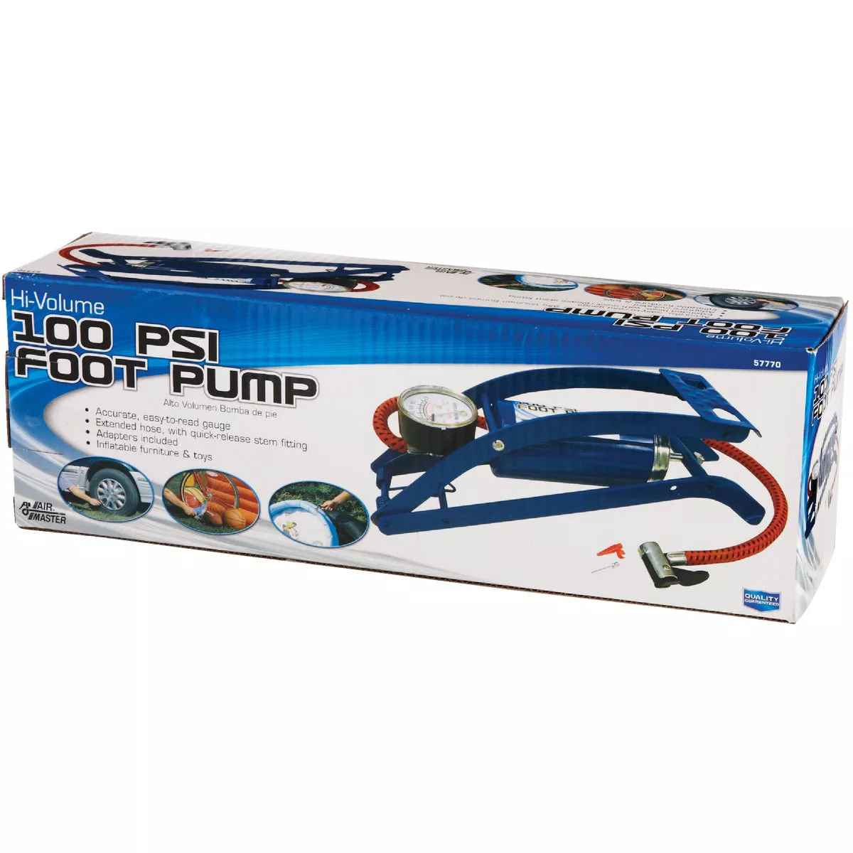 Custom Accessories 100 psi Steel Frame Deluxe Foot Pump - photo 3