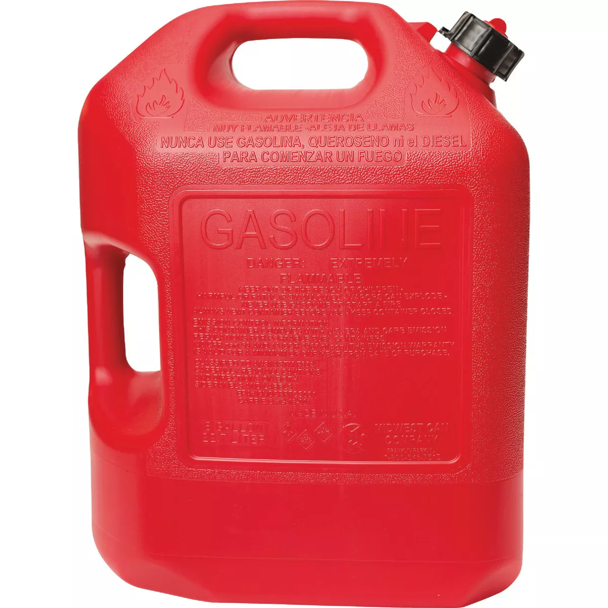 Midwest Can 6 Gal. Plastic Auto Shut Off Gasoline Fuel Can, Red - photo 2