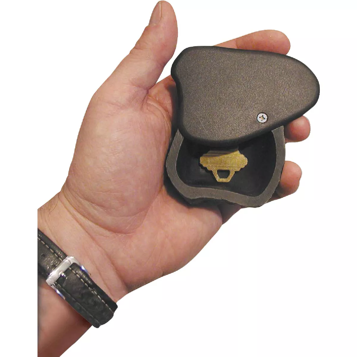 Lucky Line Gray/Brown Plastic Rock Key Hider - photo 3