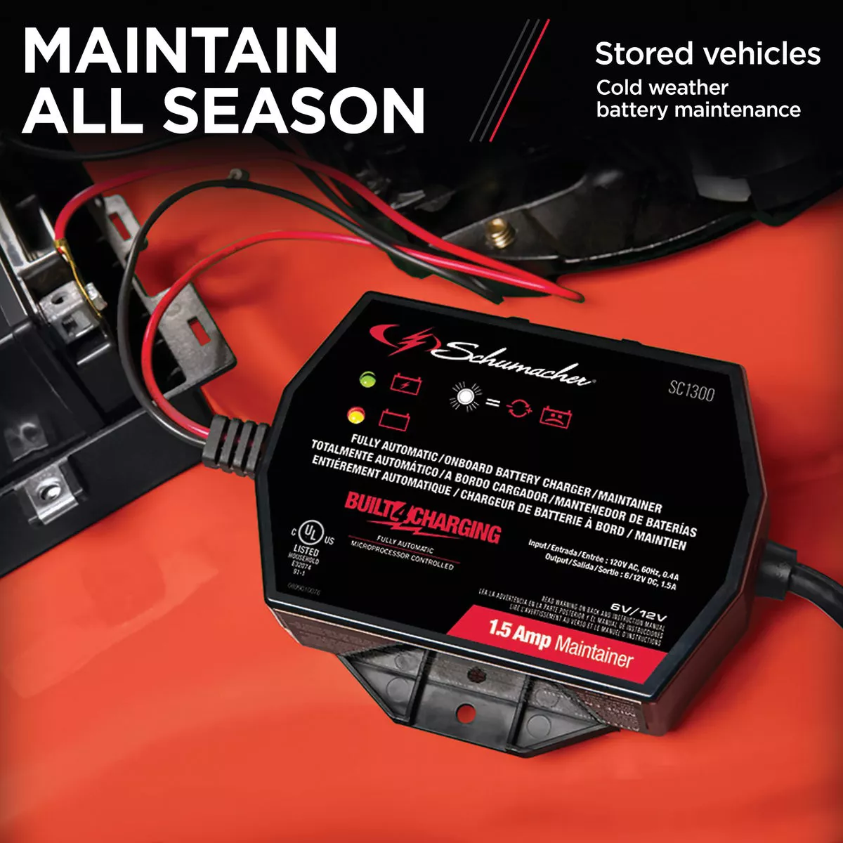 Schumacher Automatic 12V 1.5A Auto Battery Charger/Maintainer - photo 4