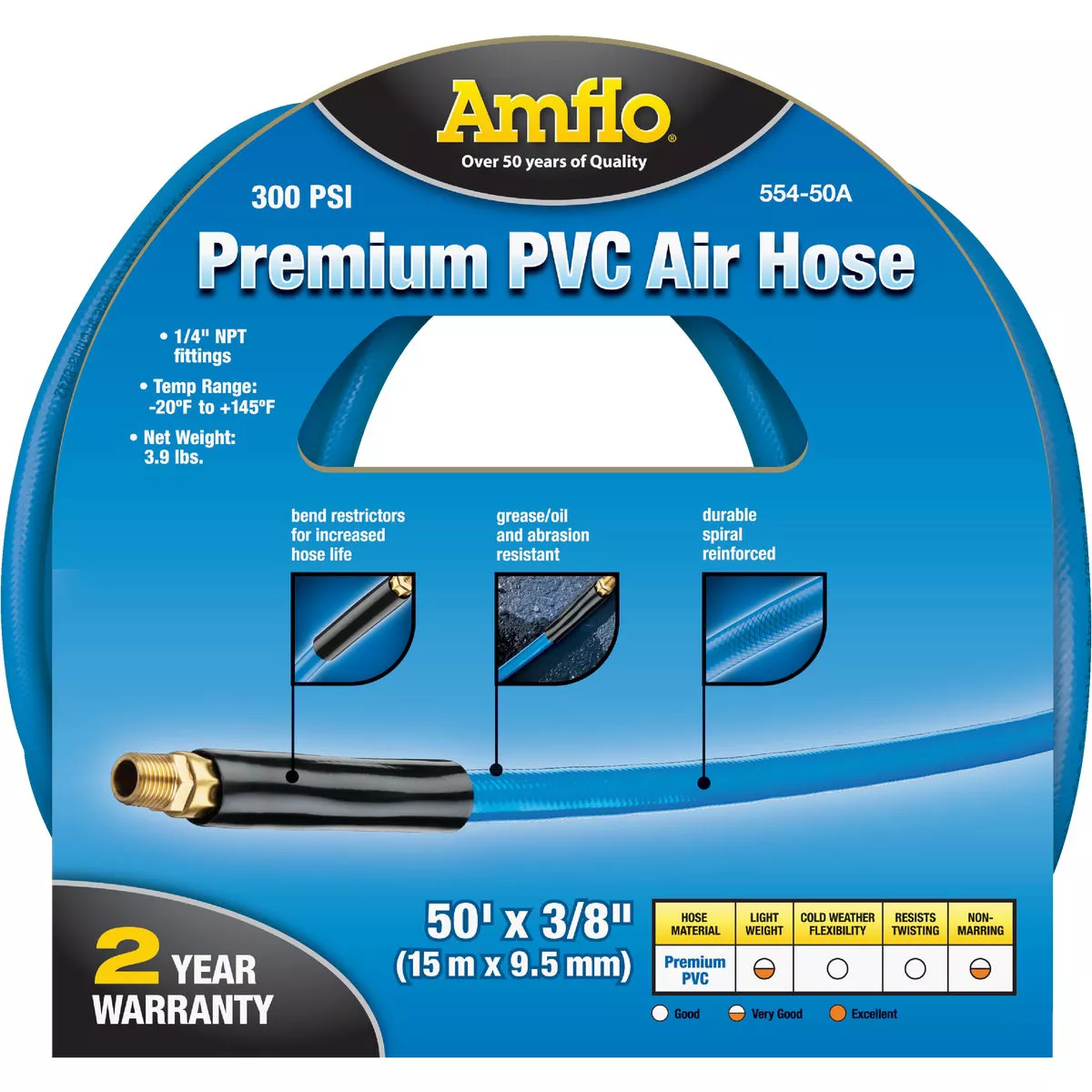 Amflo Premium 3/8 In. x 50 Ft. PVC Air Hose - photo 2