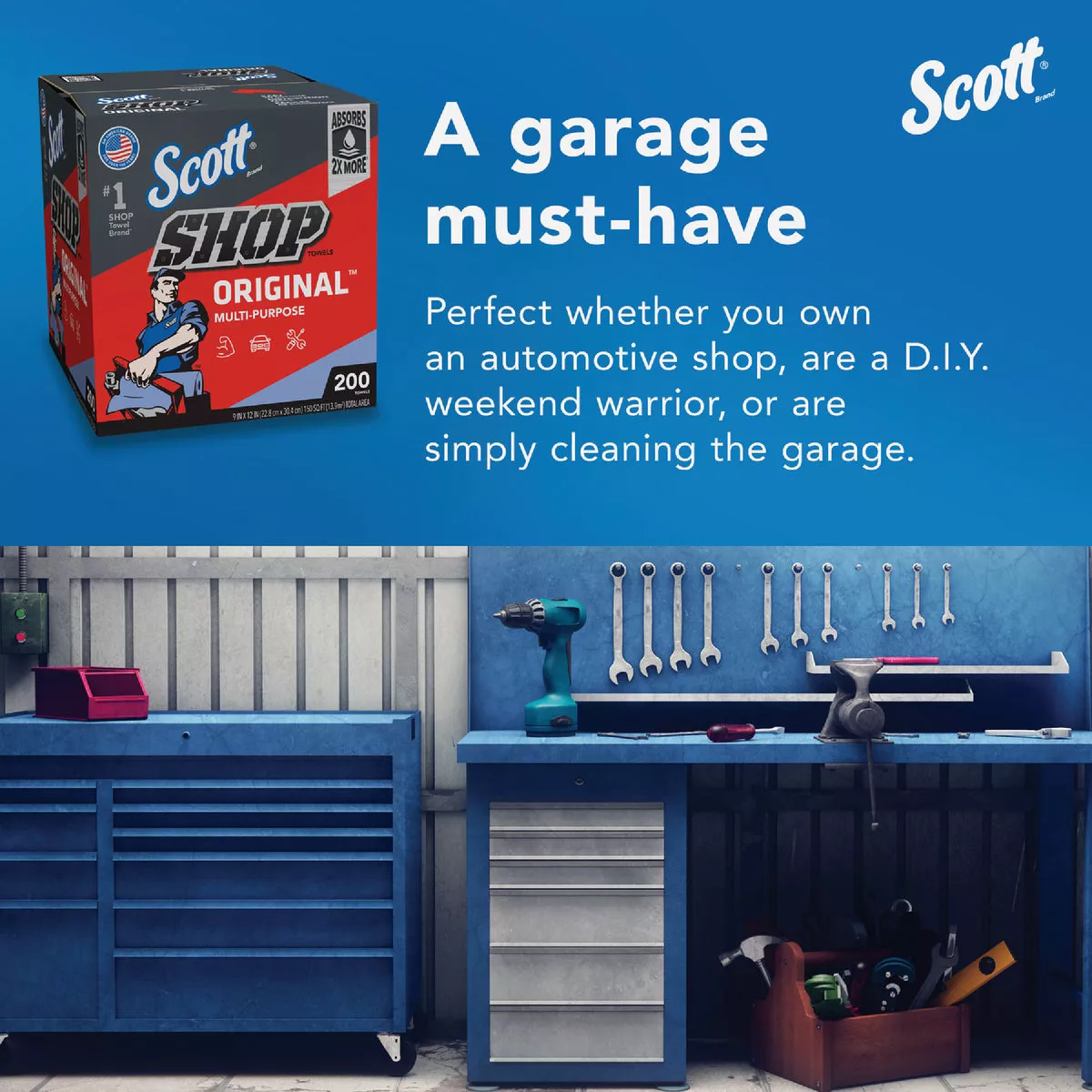 Scott 12 In. W x 10 In. L Disposable Original Shop Towel (200-Sheets) - photo 3