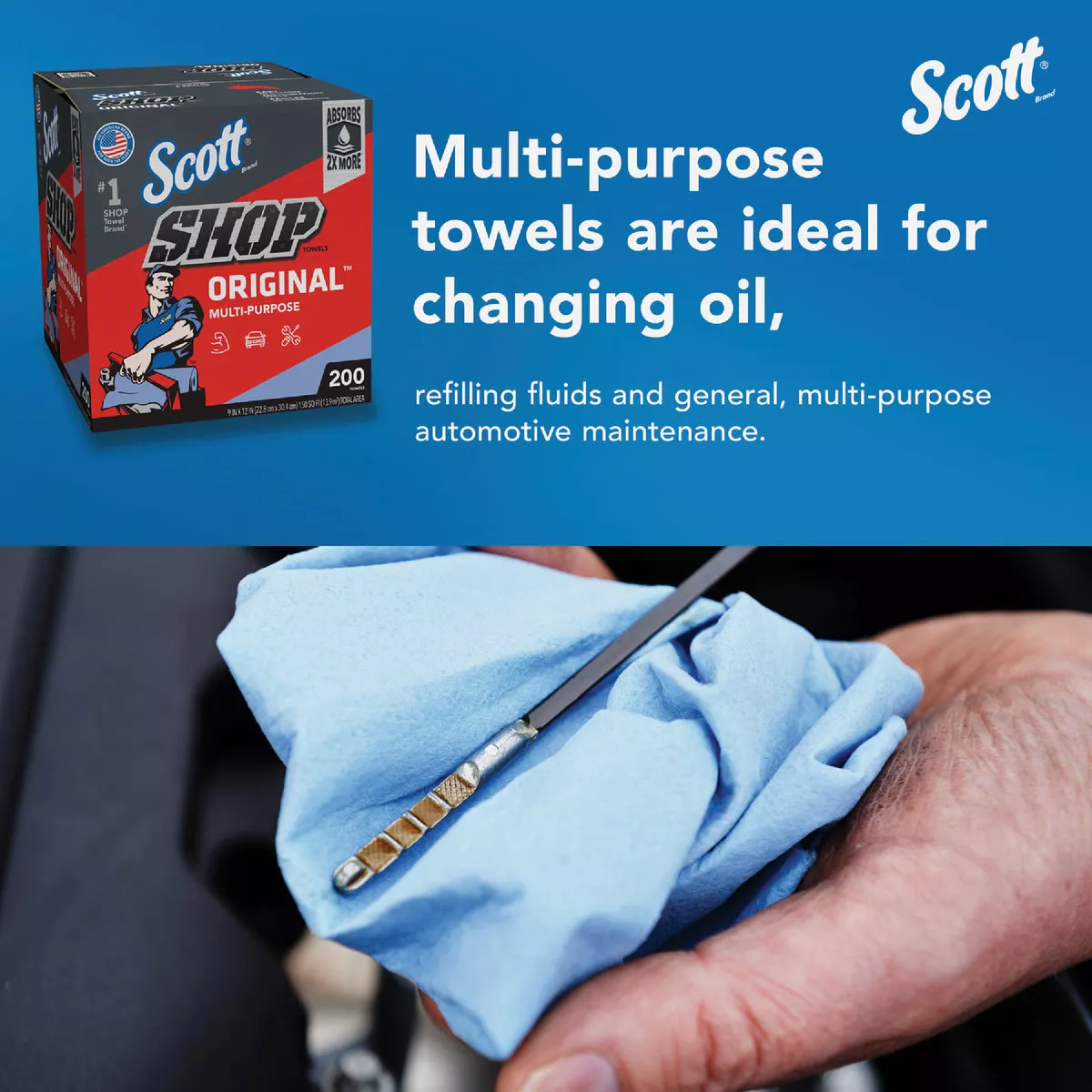 Scott 12 In. W x 10 In. L Disposable Original Shop Towel (200-Sheets) - photo 4