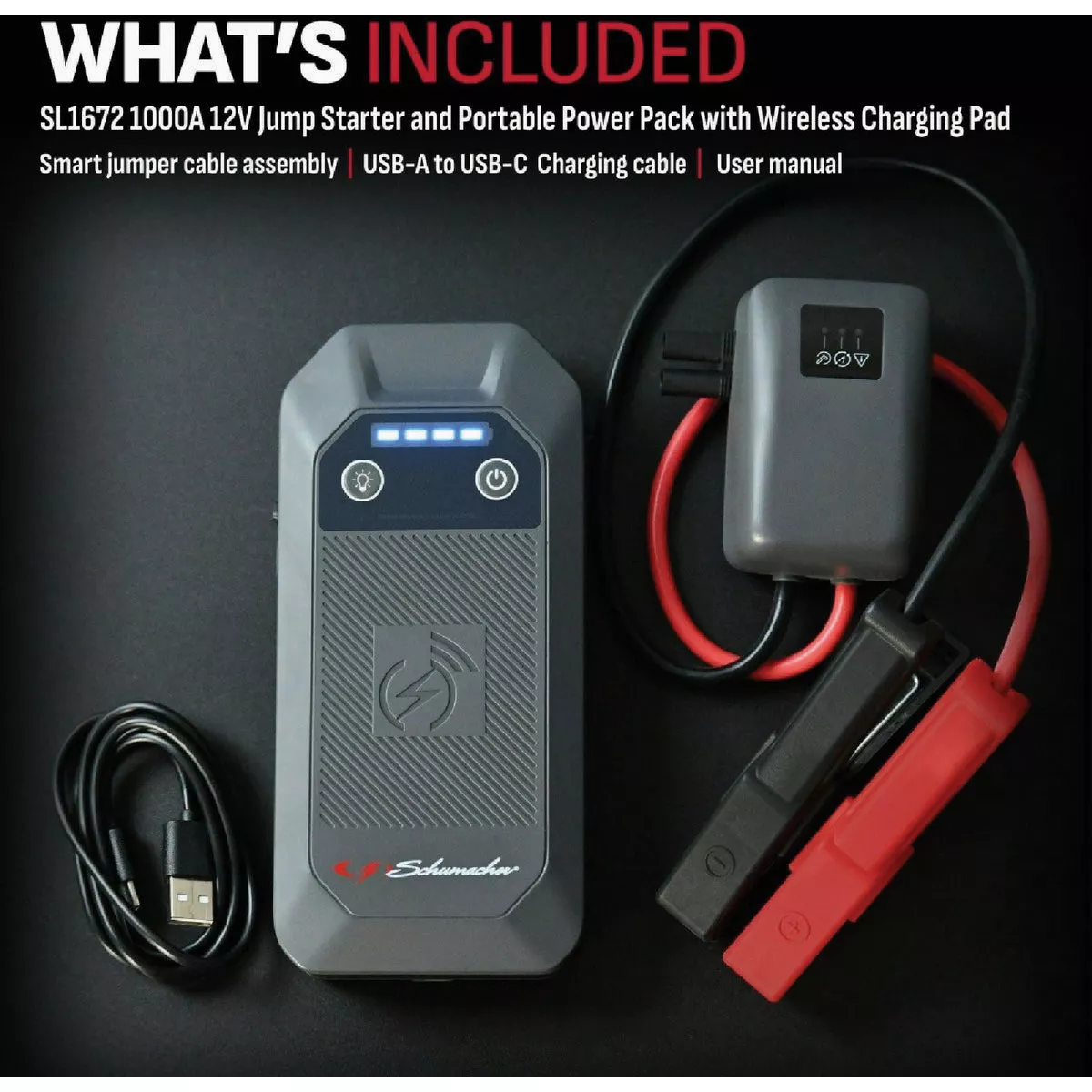 Schumacher Automatic 4-in-1 Lithium 12V Automotive Jump Starter with Wireless Portable Power Pack - photo 4
