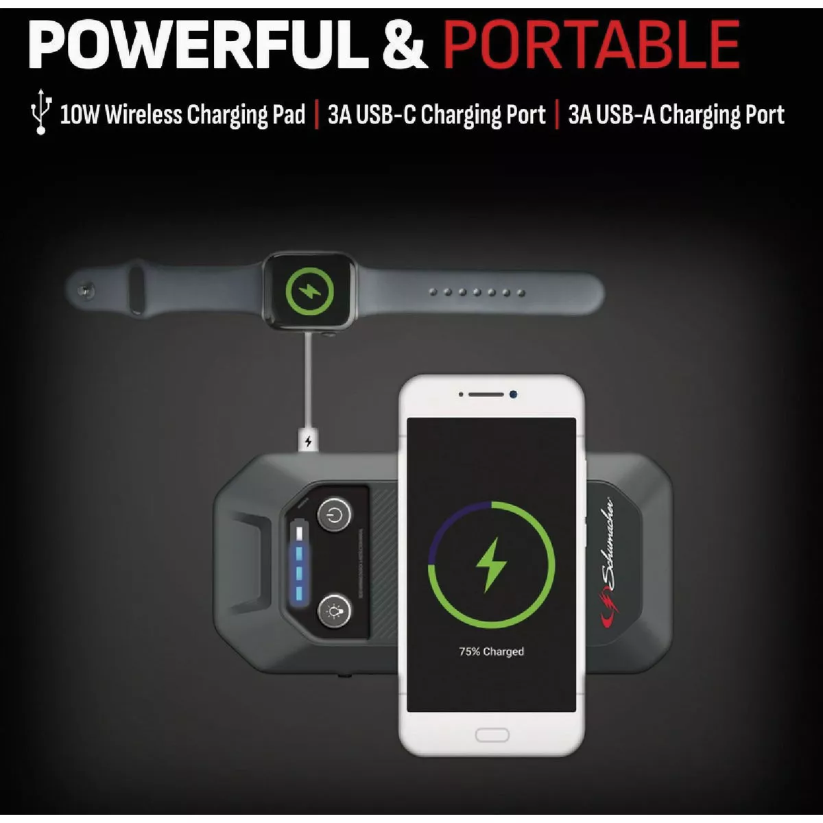 Schumacher Automatic 4-in-1 Lithium 12V Automotive Jump Starter with Wireless Portable Power Pack - photo 5