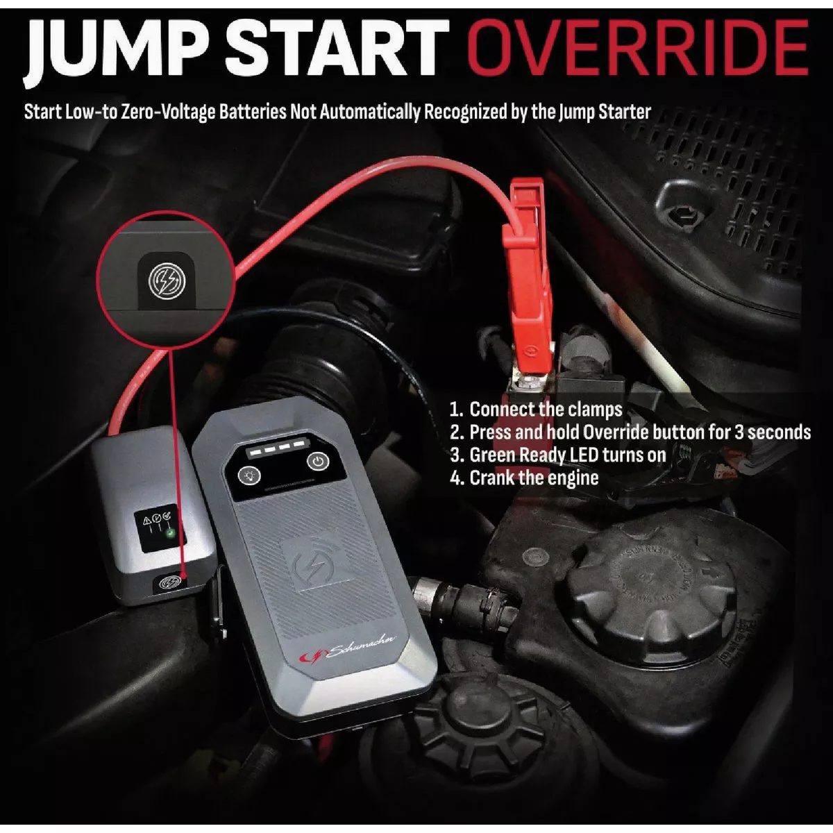 Schumacher Automatic 4-in-1 Lithium 12V Automotive Jump Starter with Wireless Portable Power Pack - photo 2