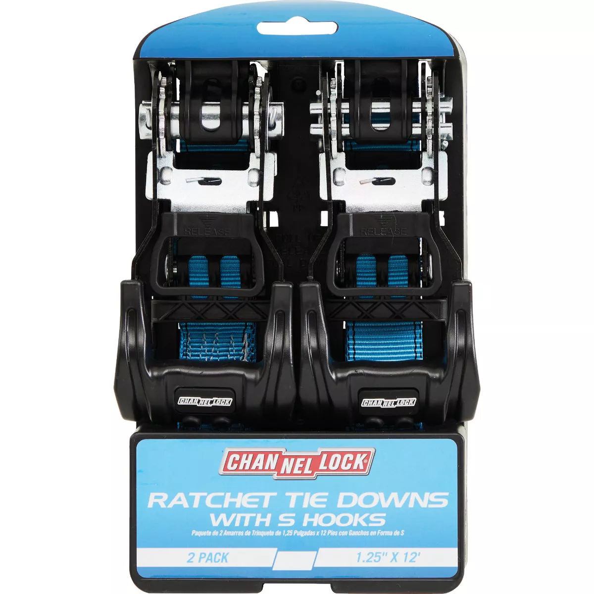 Channellock 1.25 In. x 12 Ft. Ratchet Tie Down With S Hooks (2-Pack) - photo 2