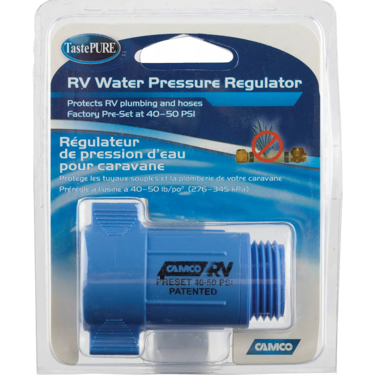 Camco 3/4 In. 40 - 50 psi Durable ABS Plastic RV Water Regulator - photo 2