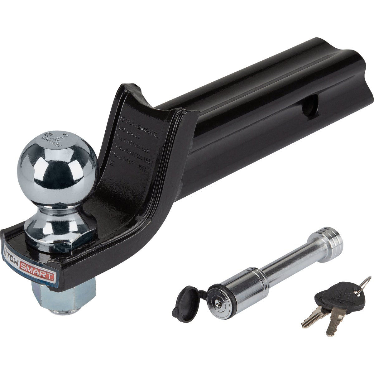 TOWSMART Class III 5000 Lb X-Mount Hitch Kit - 3-1/4" Drop/2" Rise Ball Mount, 2" Ball, Locking Pin - View #2