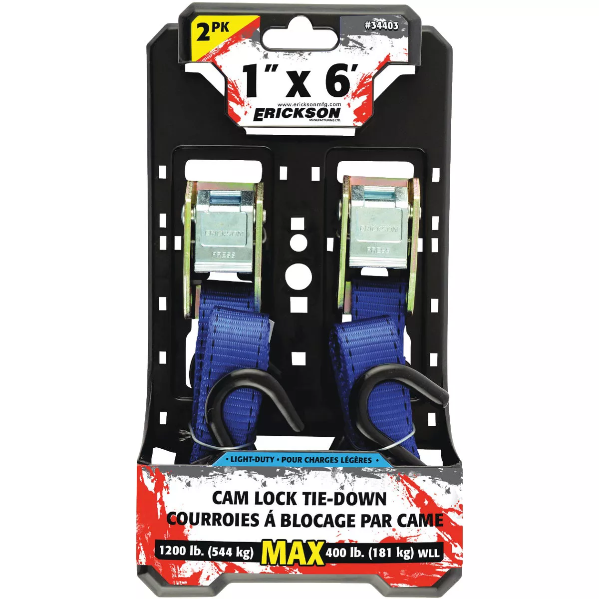 Erickson 1" x 6' Polyester Tie Down Strap (2-Pack) - photo 2
