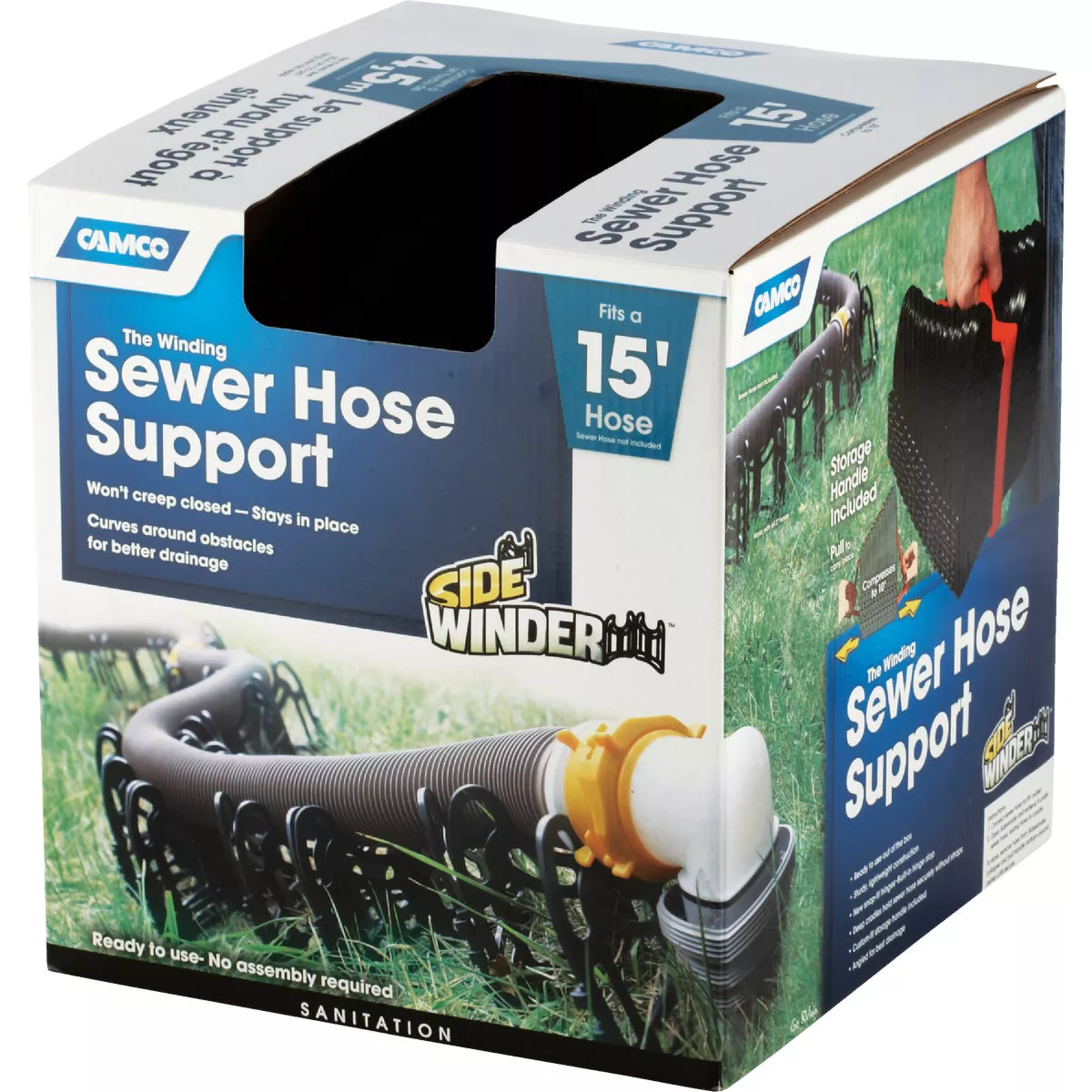 Camco 15 Ft. Sturdy, Lightweight Plastic Sidewinder RV Sewer Hose Support - photo 2