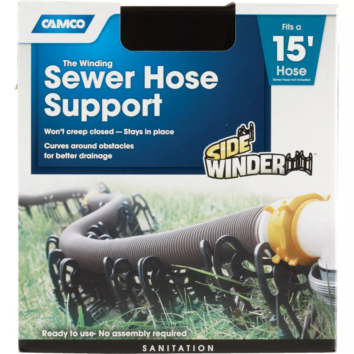Camco 15 Ft. Sturdy, Lightweight Plastic Sidewinder RV Sewer Hose Support - photo 5