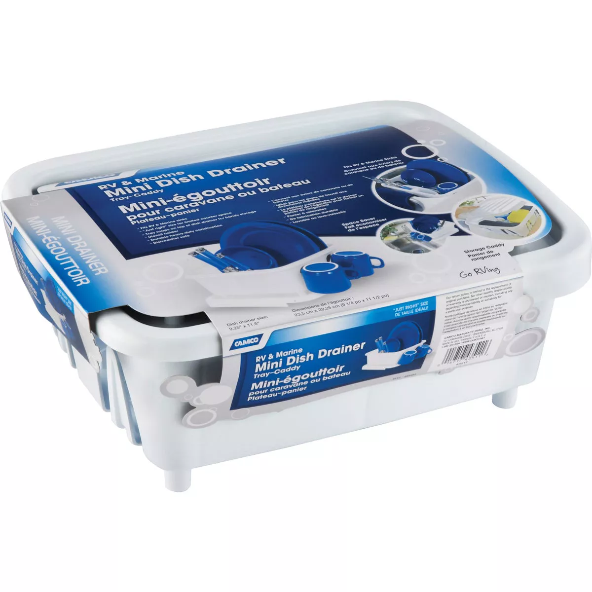 Camco Heavy-Duty Plastic 9.50 In. x 11.69 In. White RV Dish Drainer - photo 2