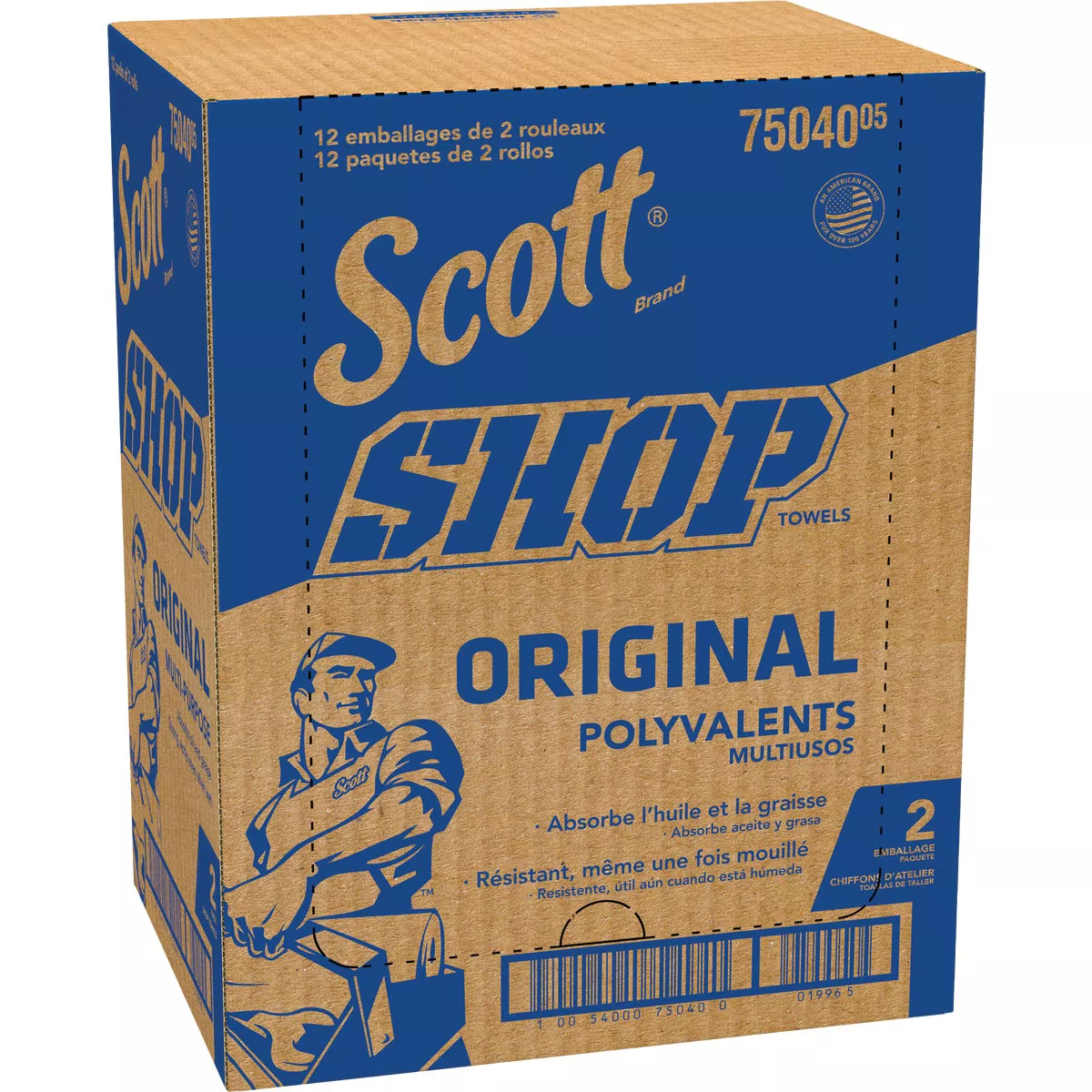Scott 11 In. W x 9.4 In. L Disposable Original Shop Towel, (2-Roll/110-Sheets) - photo 3