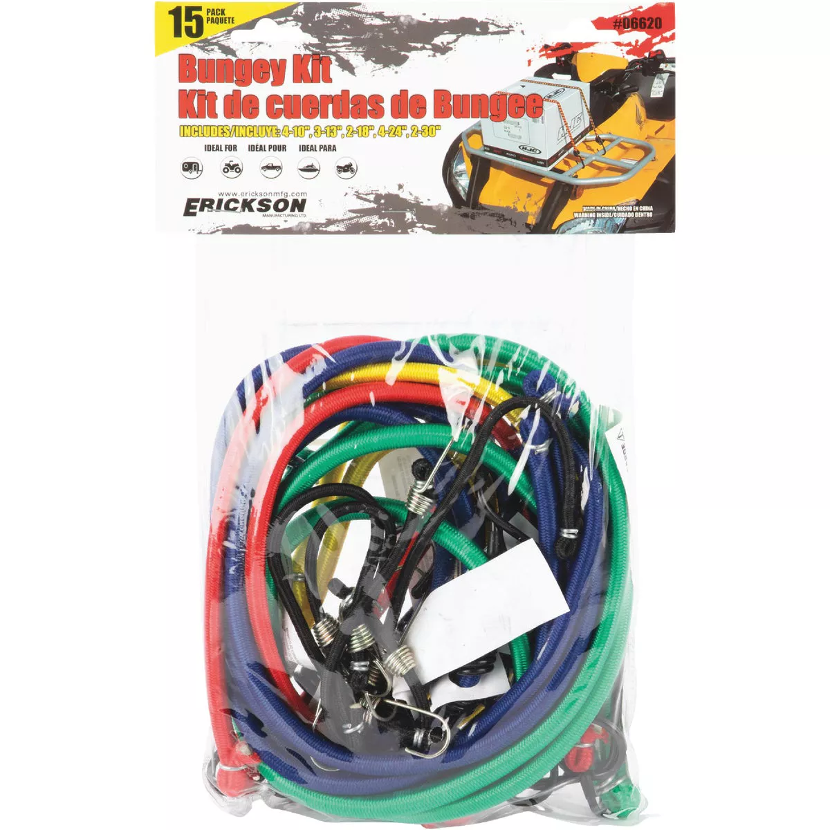Erickson Vinyl Coated Wire Bungee Cord Set (15-Piece) - photo 2