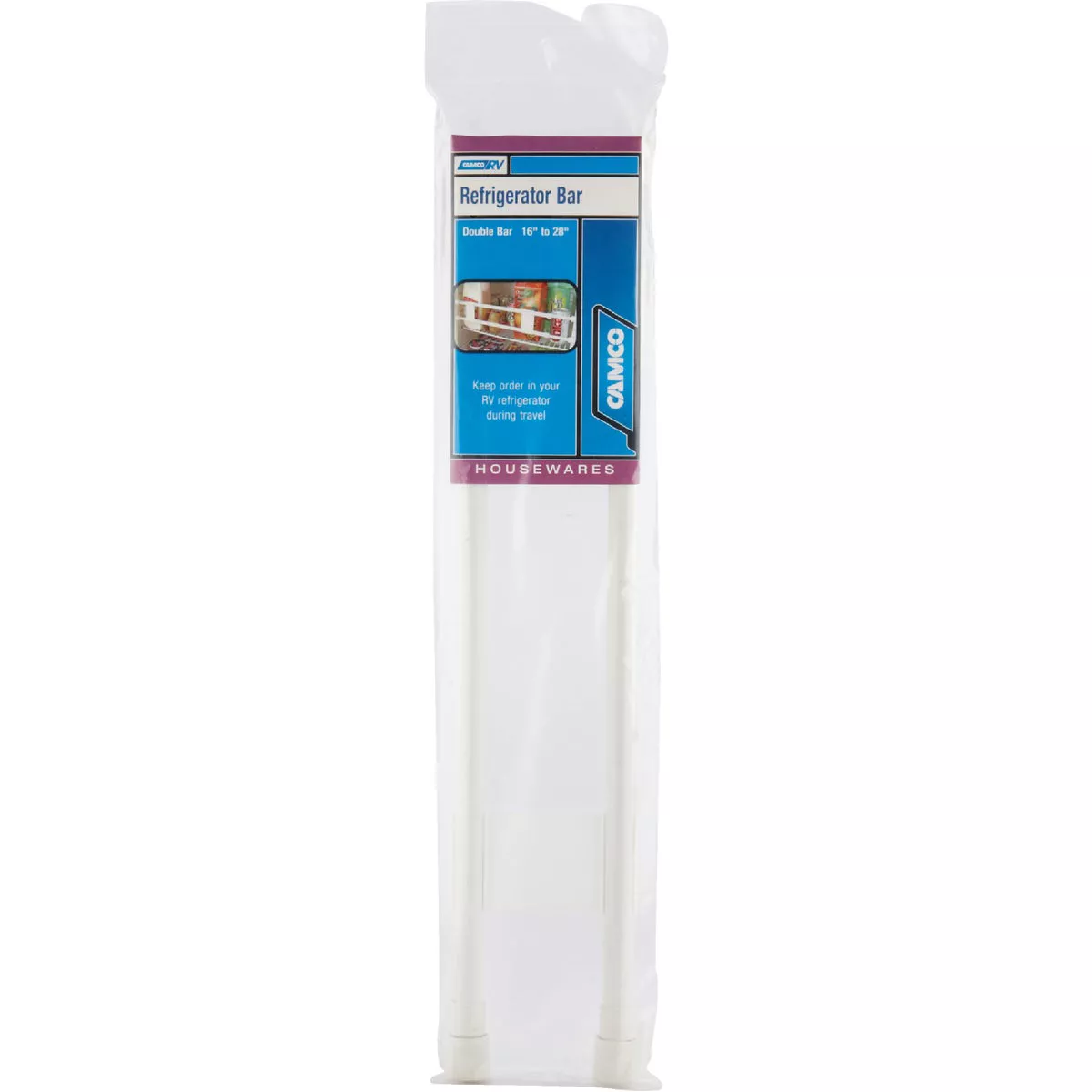 Camco Extends 16 In. to 28 In. White Refrigerator RV Storage Bar - photo 2