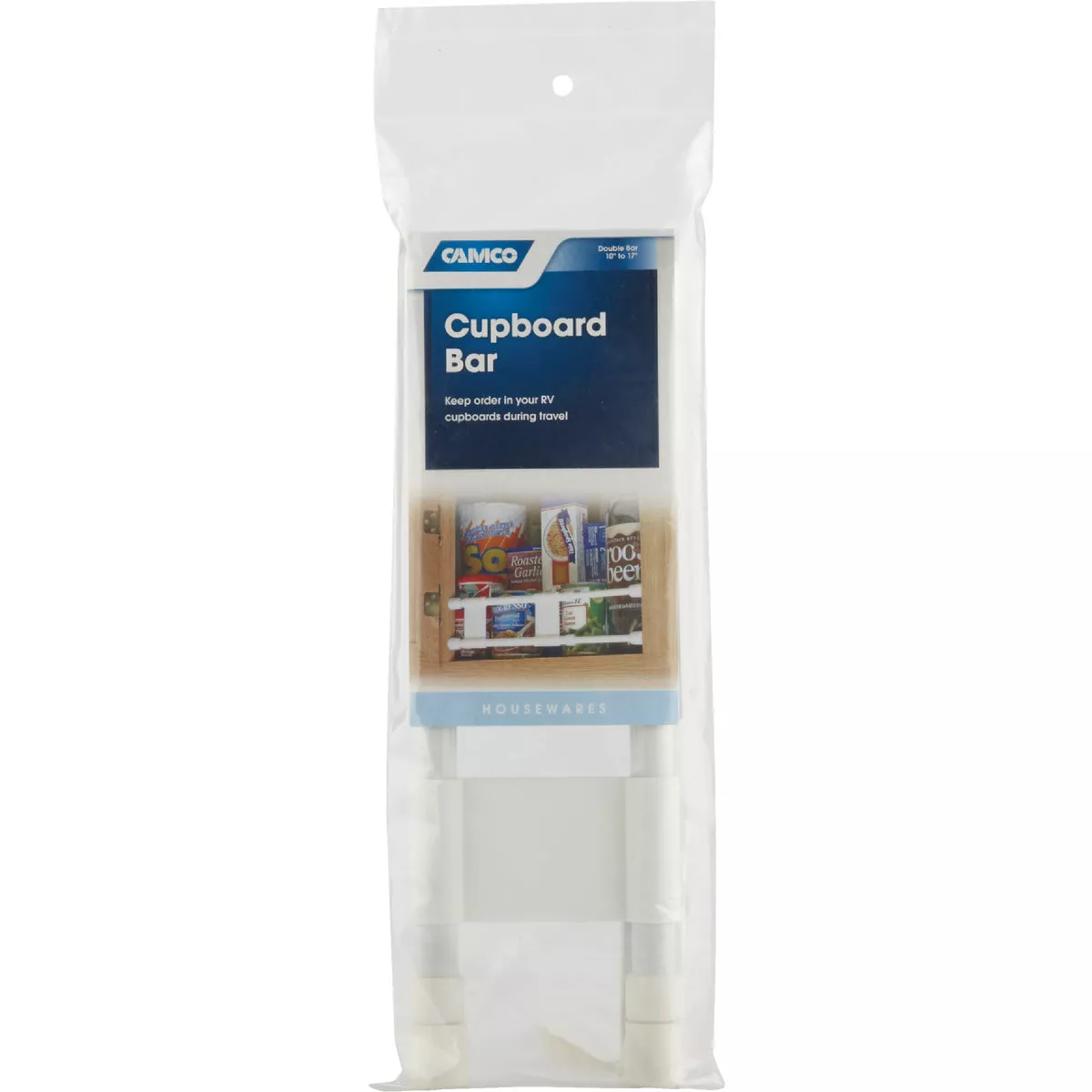 Camco Extends 10 In. to 17 In. White Cupboard RV Storage Bar - photo 3