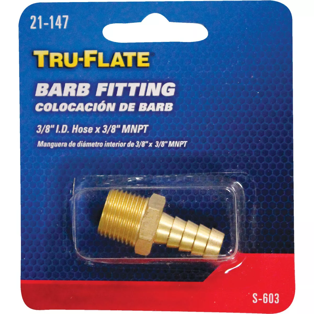 Tru-Flate 3/8 In. Barb 3/8 In. MNPT Brass Hose End - photo 2